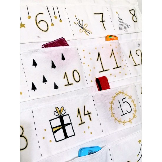Χριστουγεννιάτικο Ημερολόγιο αντίστροφης μέτρησης handpainted (advent calendar)